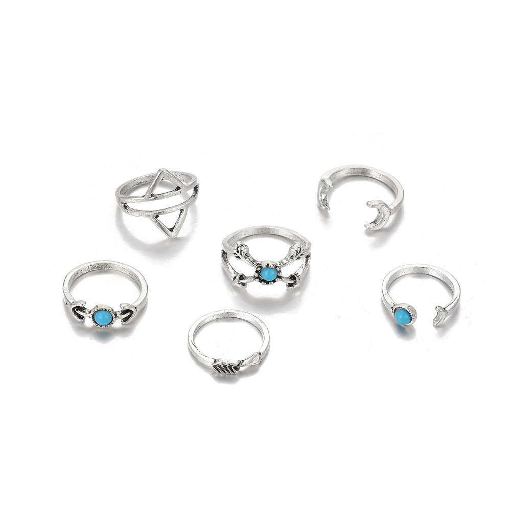 Retro turquoise triangle, набор, кольцо, 5 штук, оптовая продажа, Amazon
