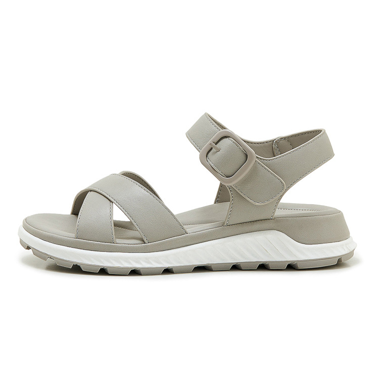 Sandal quai chéo nữ đế dày chống trượt mùa hè — màu nâu, màu đen, màu xám, màu mơ chi tiết 30
