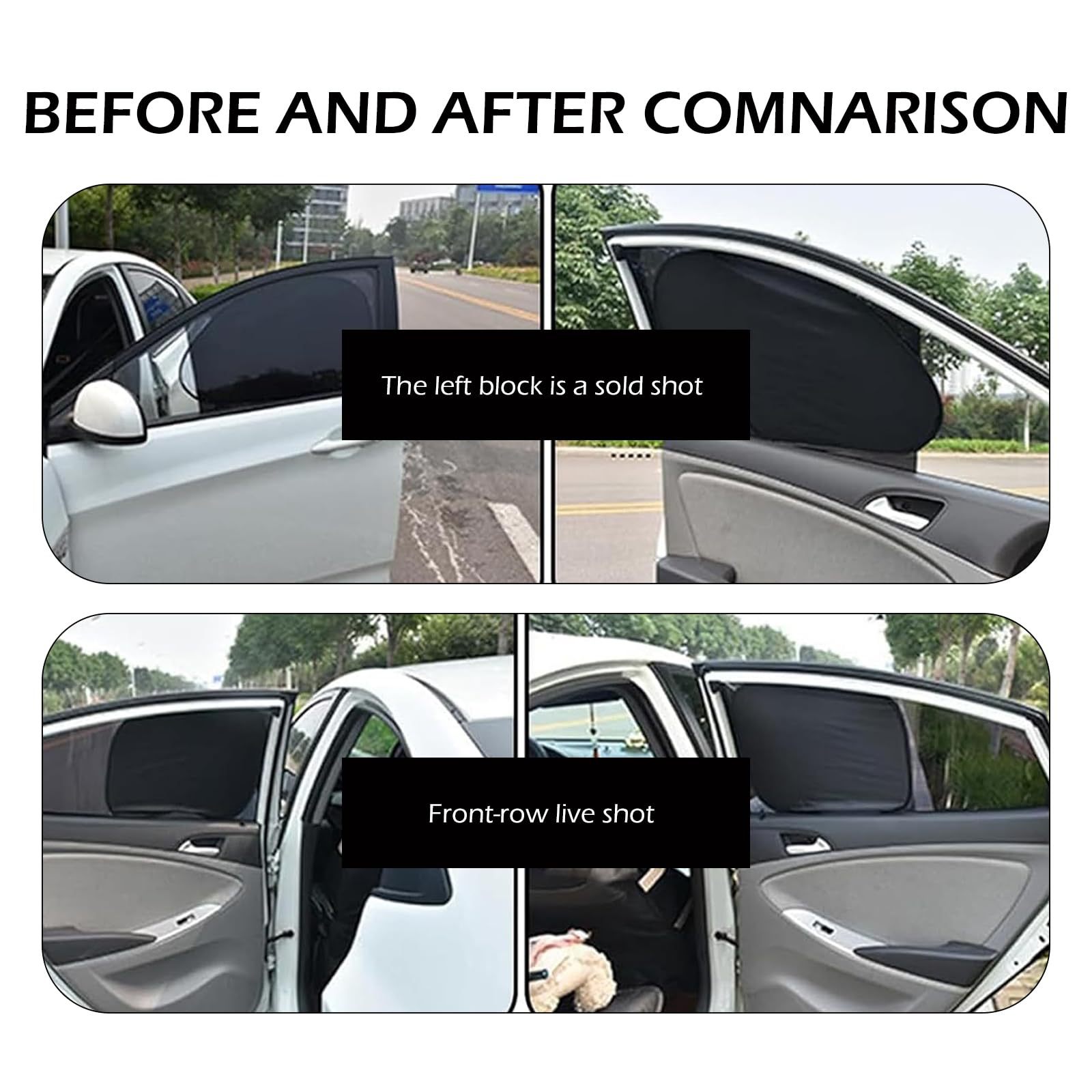 Universal Suction Cup Type Front and Rear Side Windshield Sunshade and Heat Insulation Silver-Coated Set for All-Season Car Sun Protection