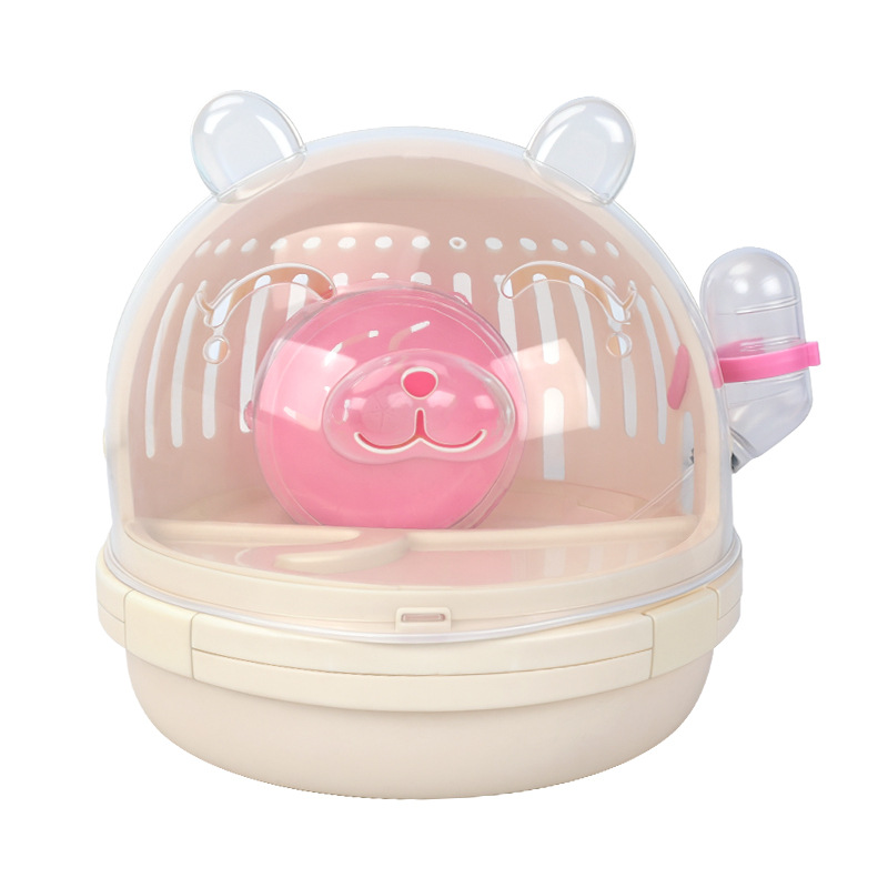 Nuevo producto pequeño mascota jaula de hámster portátil para llevar jaula de hámster hervidor de agua conjunto de rueda de correr gran espacio jaula image 5