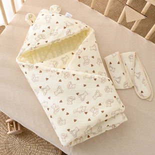 Newborn Baby Holding Quilt Newborn Package Autumn and Winter Thick Pure Cotton Baby November Production Room Package Single Doudou Velvet
