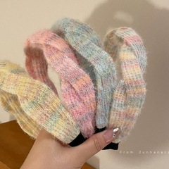 軟糯草莓碎~甜美高顱頂毛線發箍女法式高級感溫柔高顱頂頭箍髮飾