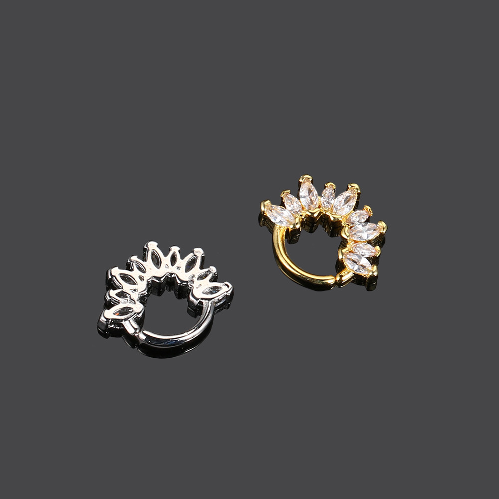 Simple Style Classic Style Geometric Copper Inlay Rhinestones Nose Ring Nose Pin display picture 4