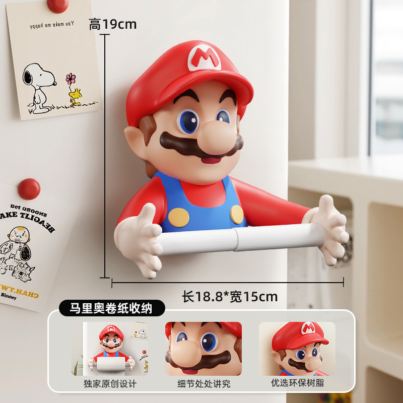 クリエイティブマリオホームバスルーム壁掛けトイレットペーパーホルダートイレットペーパーホルダーペーパータオルホルダートイレットペーパー装飾ラック|undefined