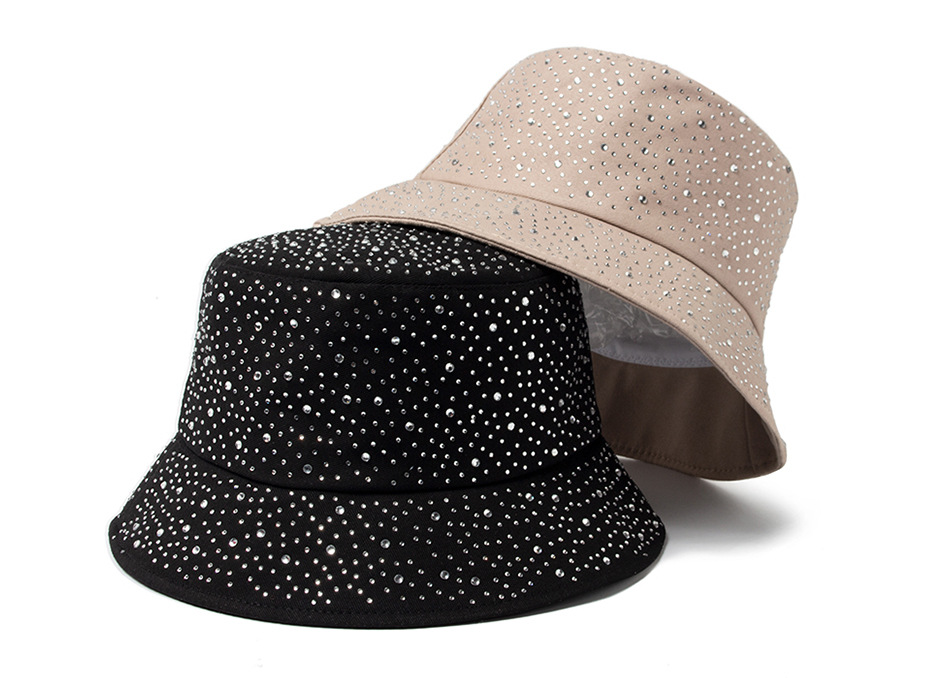 Women's Punk Round Dots Rhinestone Flat Eaves Bucket Hat display picture 1
