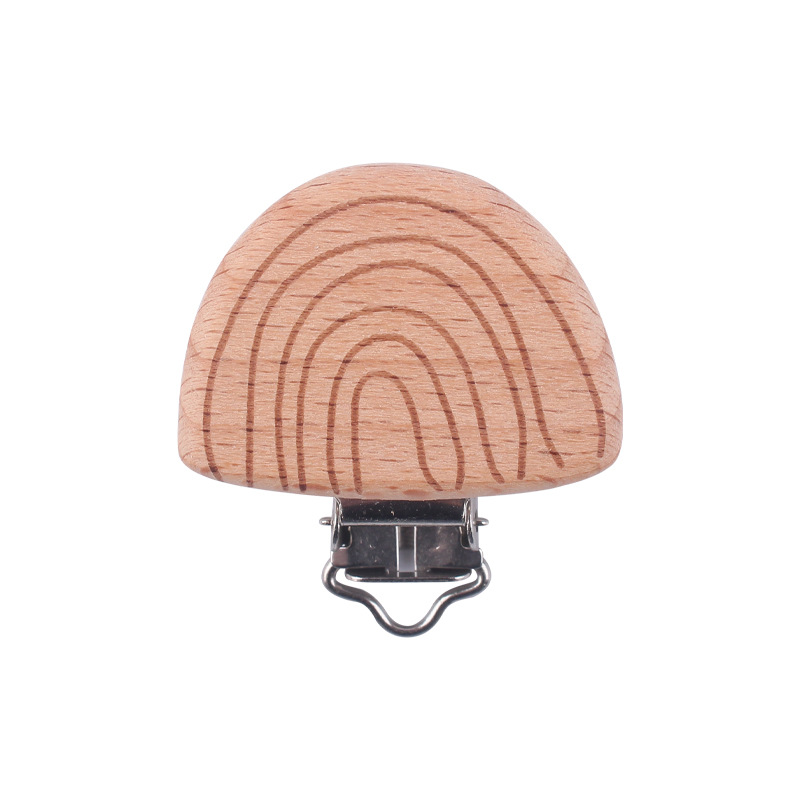 Suministros para bebés clip de chupete de haya clip de chupete animal de dibujos animados bebé calmante clip de madera de protección de seguridad de haya
