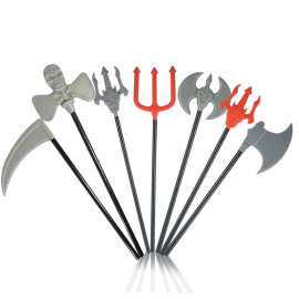 万圣节儿童玩具 小号塑料兵器 装饰道具恶魔大红叉死神镰刀 斧头