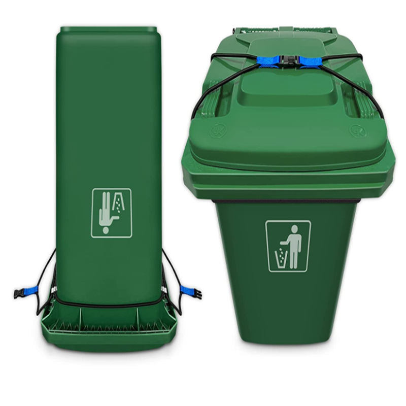 Multifuncional cuerda fija cubo de basura cerradura tapa cerradura basura al aire libre puede cuerda elástica pesada cubo de basura correa de bloqueo