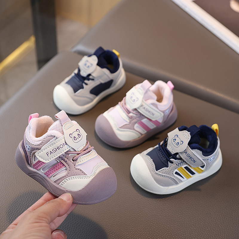 一件代发冬季女宝宝学步鞋0--3岁新款男宝婴儿防滑软底二棉机能鞋