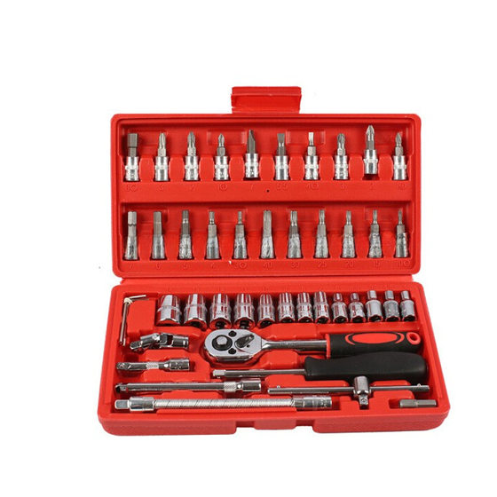 Wholesale ratchet wrench socket tool set 46-piece multi-functional combination auto repair auto insurance quick repair tool