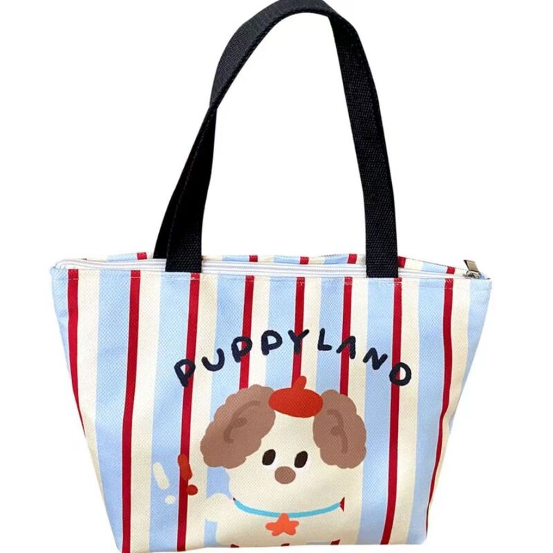 新しい子犬かわいいポータブルママイン弁当ハンドバッグキャンバスバッグ学生 DY|undefined
