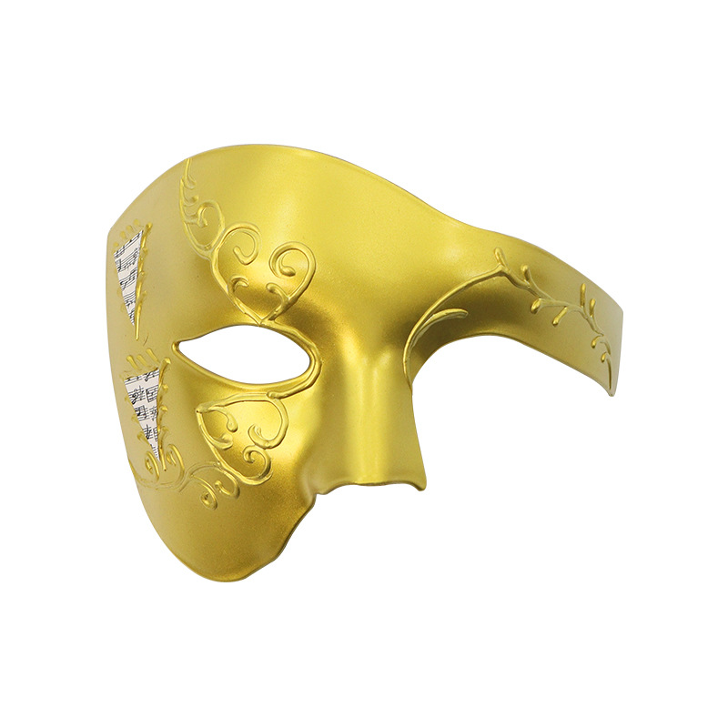 Máscara de media cara de nota de crack veneciana transfronteriza Máscara de fiesta de disfraces vintage para hombre Máscara de Halloween