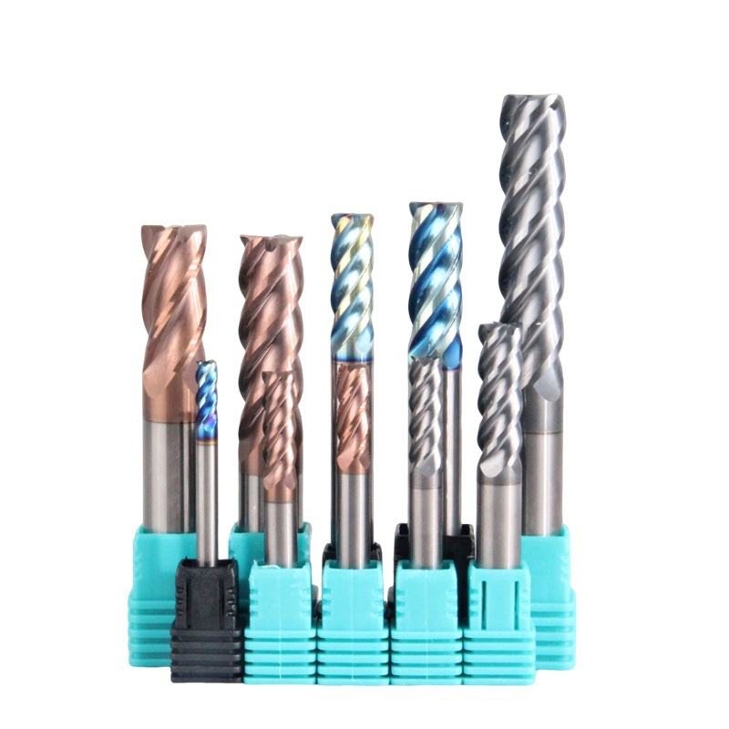 钨钢铣刀4刃平底不锈钢专用CNC加工中心刀具硬质合金平刀