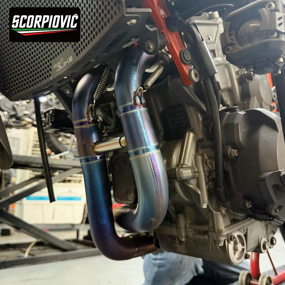 Applicable to 790DUKE motorcycle modification exhaust pipe stainless steel drum removal/full section with drum suit original straight Upper