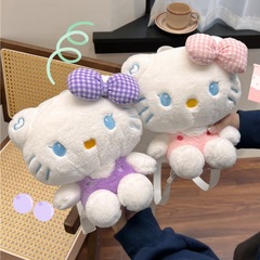 Korean Version INE Doll Girl Small Backpack 2023 New Sweet Cartoon Plush Bag Cat Dual Shoulder Bag
