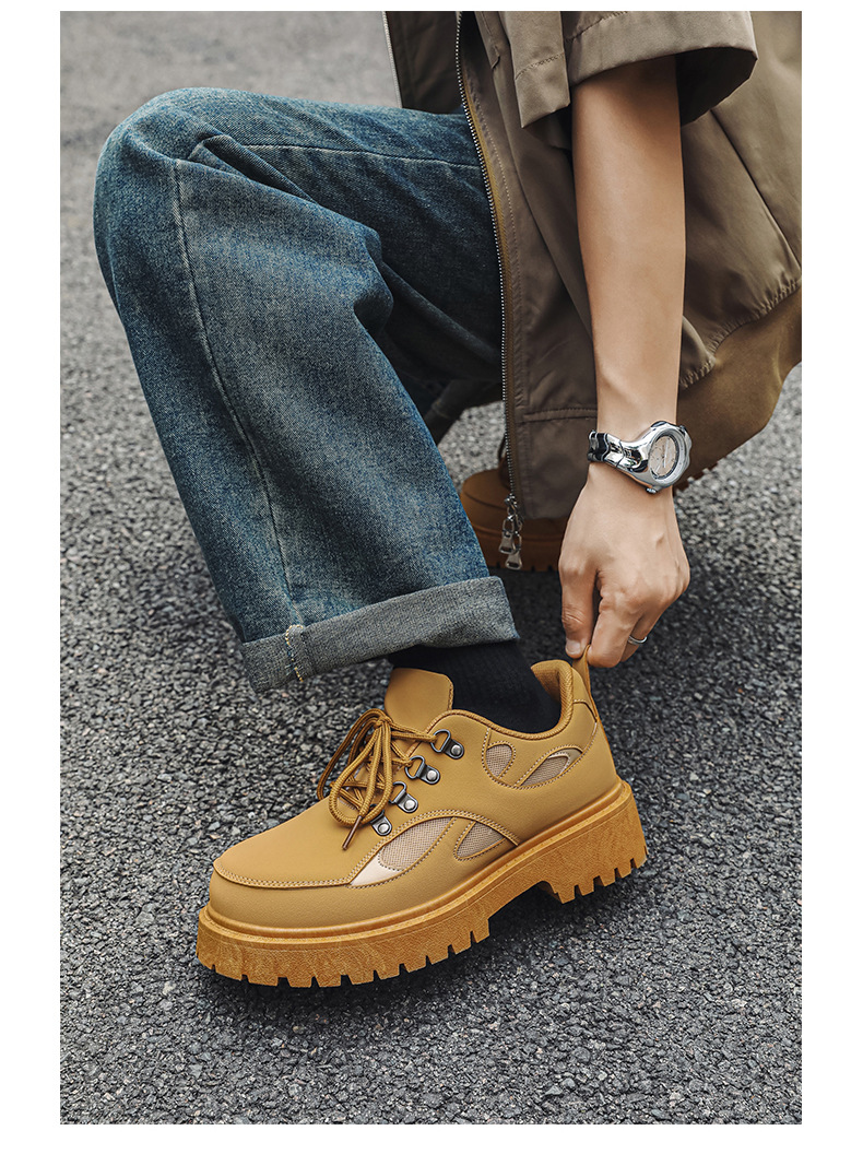 Herren Arbeitsschuhe Winter Outdoor Wandern wasserdicht und rutschfest Herren Freizeit Lederschuhe, schwarz Baustelle Arbeit_voghion.com