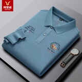 阿里虎 Осенний модный комбинированный лонгслив, футболка polo, (в наличии на складе), с вышивкой