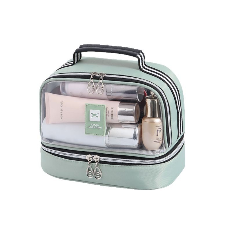 Bolsa de lavado de separación húmeda y seca Bolsa de cosméticos impermeable portátil para mujer Acabado de cosméticos Baño de fitness de natación Bolsa de almacenamiento transparente