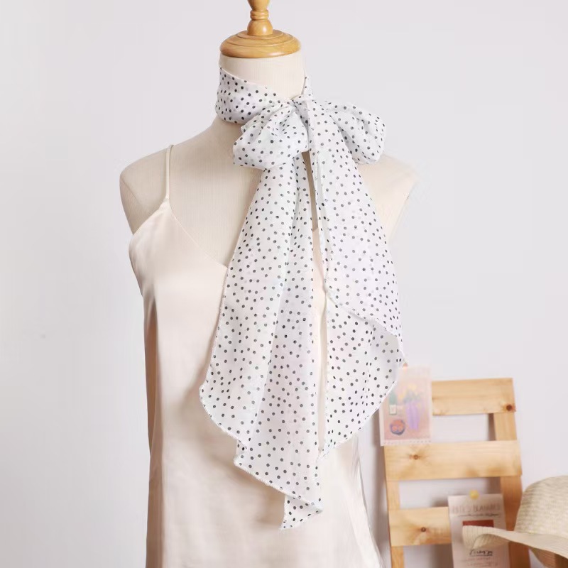 화이트 도트무늬 27*160cm