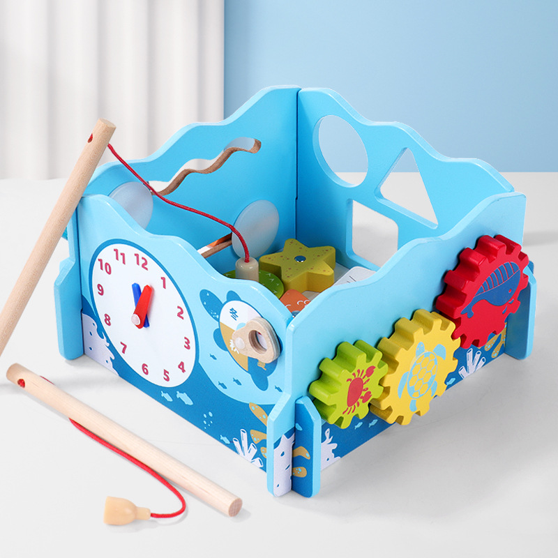 Children's kindergarten Enlightenment Wooden Five Magnetic Fishing…