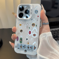 爆金ハハしんちゃんはアップル15携帯ケース1 iphone1 3/16全包レーザースタンド携帯ケースを適用している
