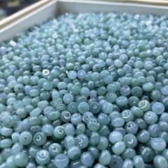 天然翡翠a货危料算盘珠冰种蓝水隔珠玉器手工编项链手串配件批发