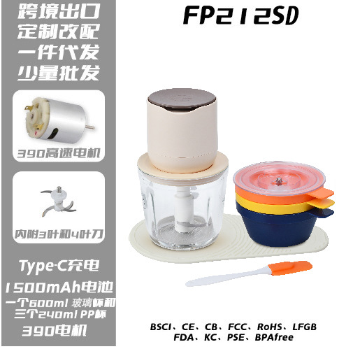 Transfronteriza nueva amoladora eléctrica de ajo cocina doméstica multifunción de gran capacidad picadora de carne amoladora de ajo artefacto
