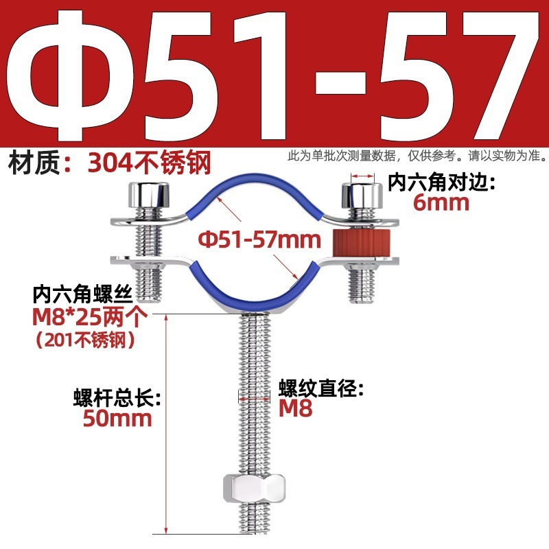 304不锈钢管支架双层调节双头管夹喉箍管道PVC固定支架卡箍双管卡|undefined