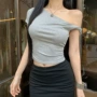 斜肩短袖美式辣妹t恤