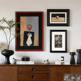 橙韵几何 抽象艺术风客厅装饰画沙发背景墙挂画玄关书房小众壁画