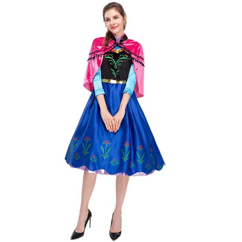 Special Offer Frozen Anna Elsa Princess Adult Dress Costume Anime Performance Costume