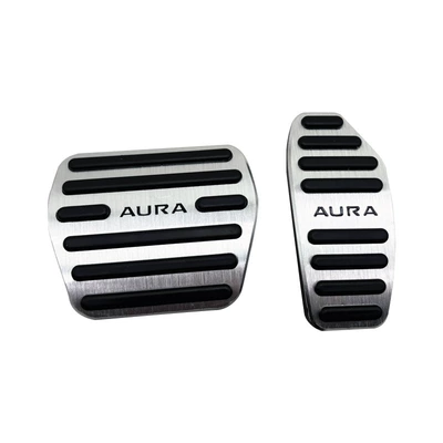 Suitable for Nissan AURA SERENA with standard car brake accelerator pedal modification accessories (Dekorativ pedal başlıqları) - aura-silver-automatic-2-pieces
