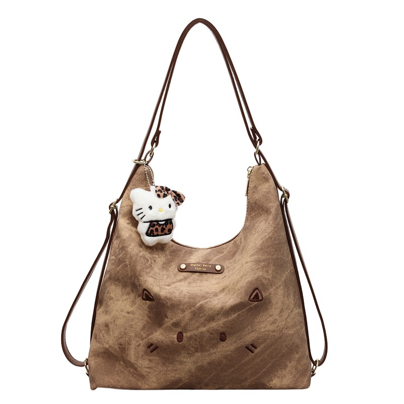 Coreano lindo gato de dibujos animados mochila de hombro de mujer mochila casual de gran capacidad de tres usos de la moda de la mochila de viaje