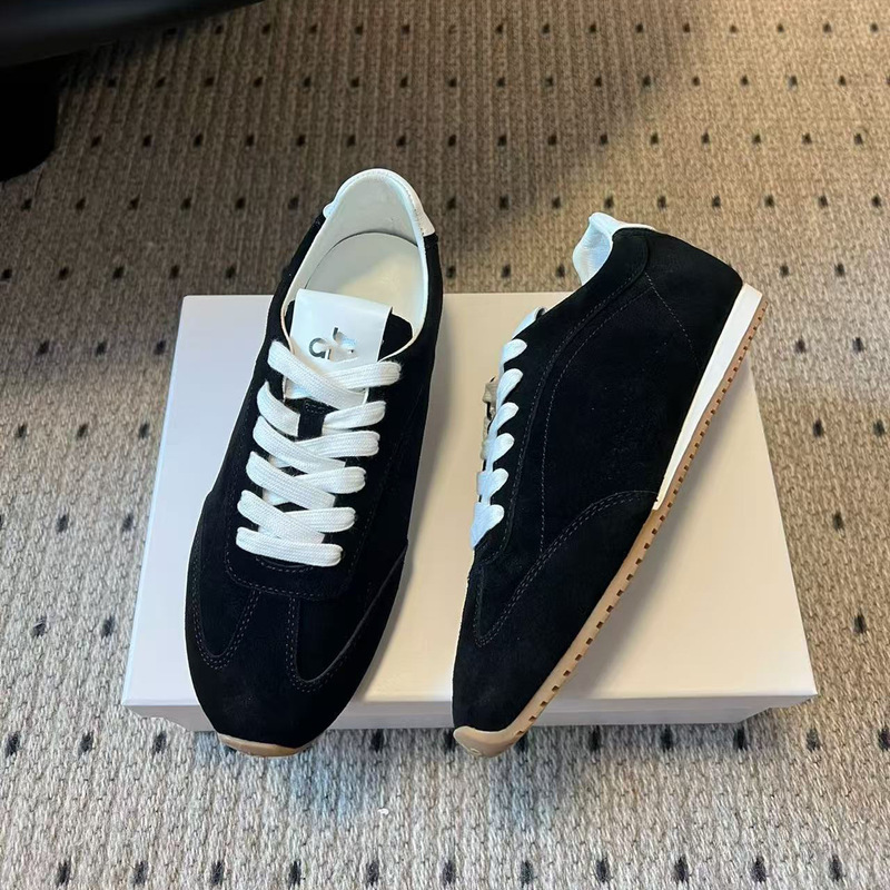 2025 New Alo Women's Shoes Simple Casual Sports Men's Shoes Genuine Leather Forrest Gump Shoes Women's Retro Moral Training Shoes Kim Ji Soo