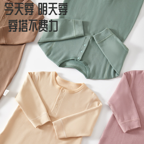Newborn baby clothes, thermal storage pits, baby jumpsuits, autumn and winter base layers, warm clothes for full-month babies