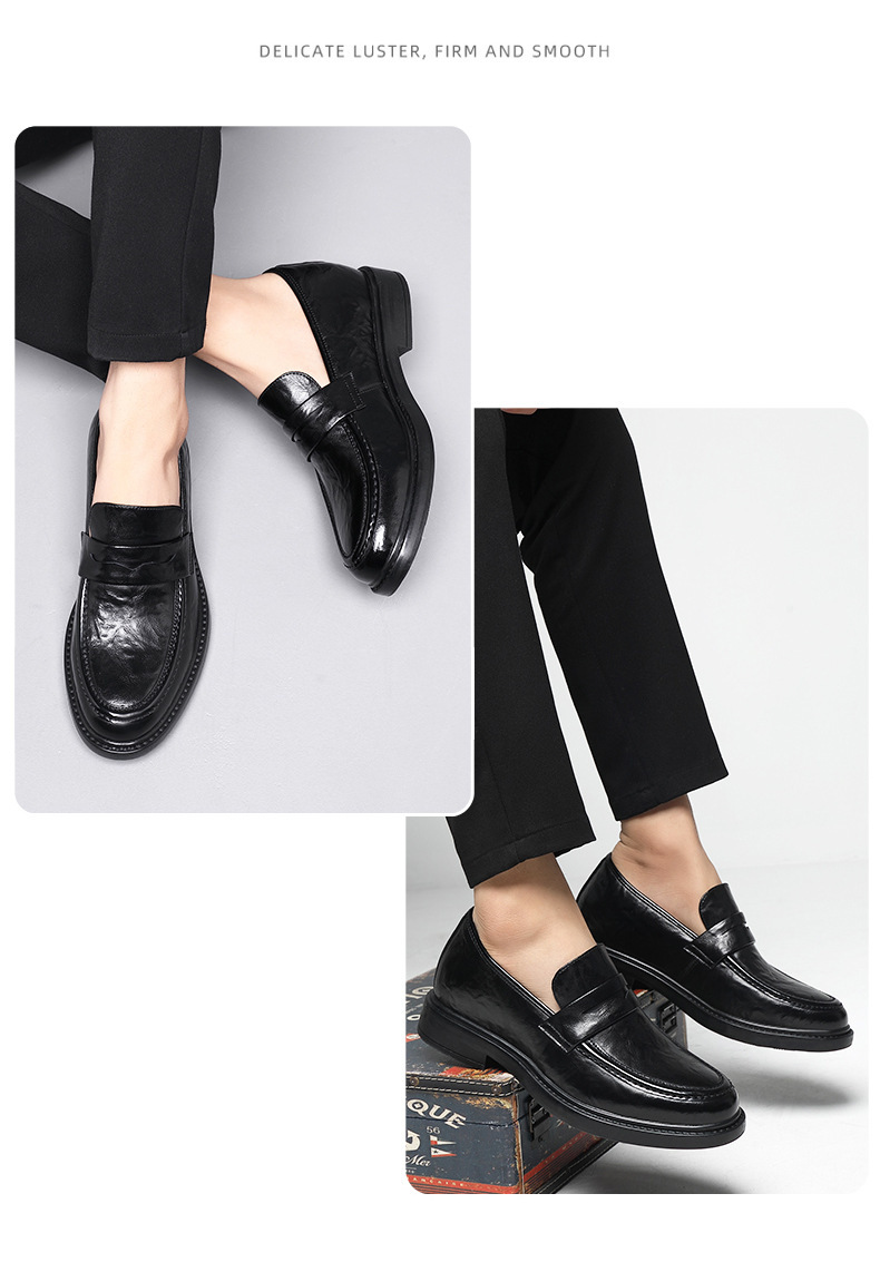 Men's Leather Loafers Business Casual Slip-on Shoes For Men_voghion.com