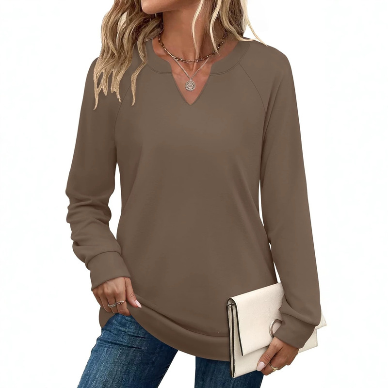 Sampeel Women's Sweatshirt V-Neck Long-Sleeved Shirt Lightweight Sweater Autum Fashion Top Set 2025 Sampeel Women's Sweatshirt V-Neck Long-Sleeved Shirt Lightweight Sweater Autum Fashion Top Set 2025