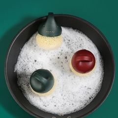 Fly Rabbit Short Handle Pot Scrub Dish Brush Household Kitchen Pot Scrub Cleaning Ball No Shedding Stove Top Stain Removing Grease Brush