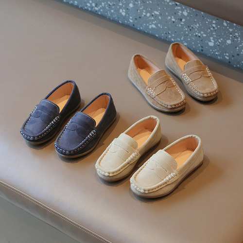 儿童豆豆鞋春秋新款时尚软底懒人一脚英伦风童鞋男童豆豆鞋休闲潮