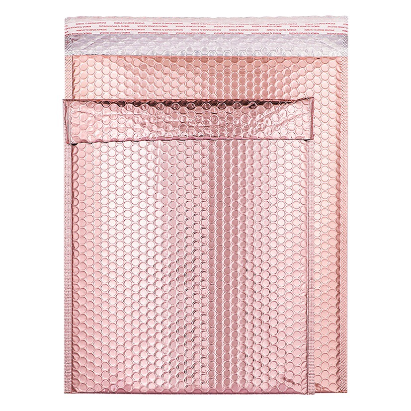 Película de aluminio burbuja sobre bolsa Rosa oro ropa expreso bolsa de embalaje impermeable engrosada bolsa de espuma de embalaje al por mayor