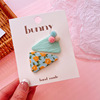 In the early summer, macaron color triangular floral BB clip Korean children's colored gauze bangs and bangs, babies, baby hair cards