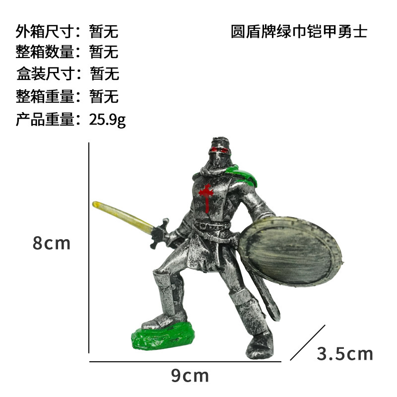 Escudo redondo bufanda verde armadura guerrero