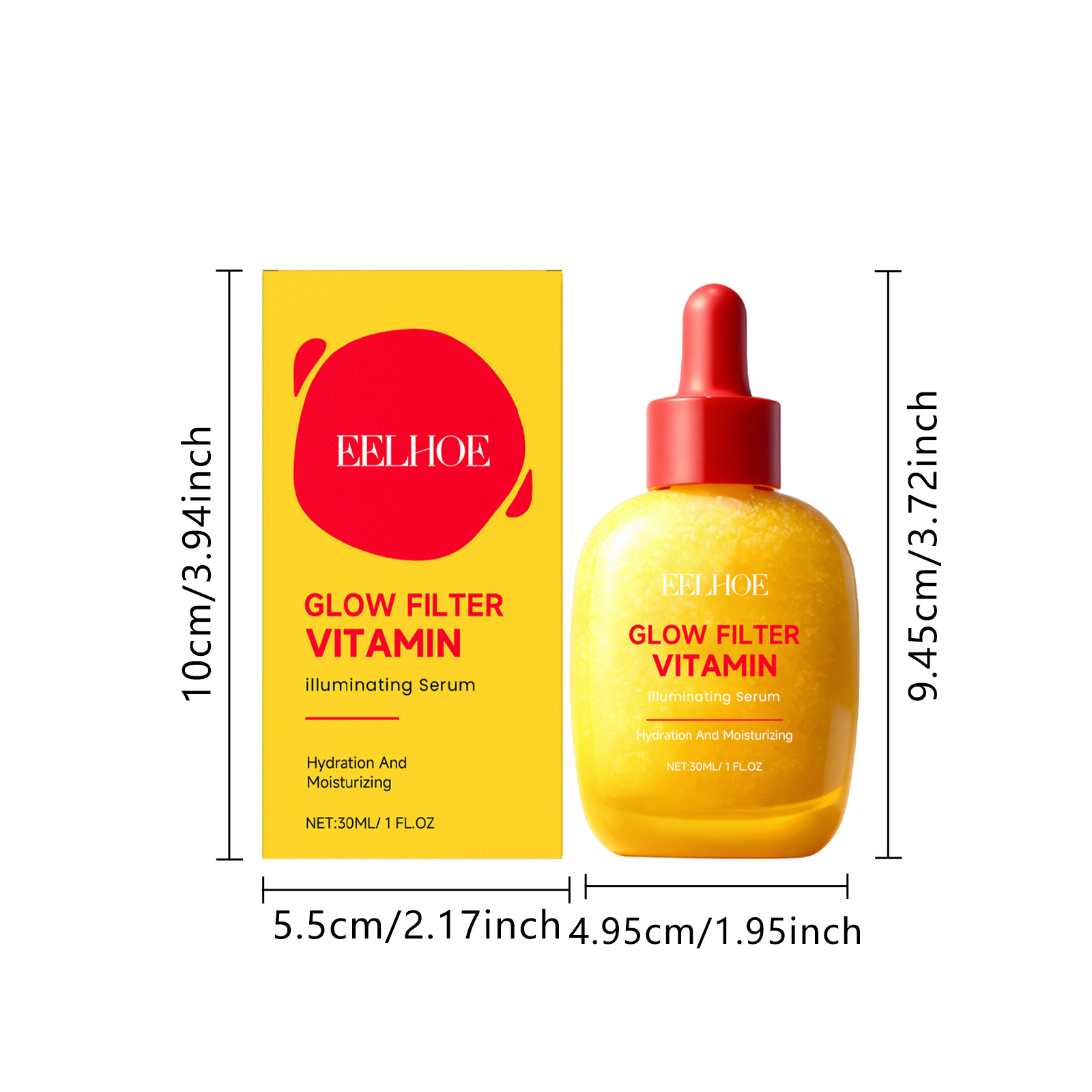 EELHOE Vitamin Essence Liquid Hydrating Nourishing Brightening Facial Skin Moisturizing Elasticity Skin Care Serum
