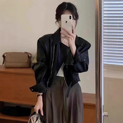短款皮衣外套女秋装新款2025年爆款韩系美拉德小个子休闲夹克上衣