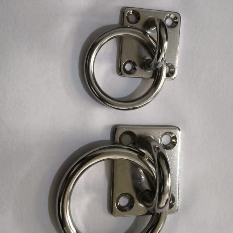 Placa de bloqueo de acero inoxidable, perno de puerta de acero inoxidable, perno de puerta cuadrado con anillo, placa de bloqueo redonda, placa de bloqueo de diamante image 4