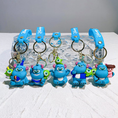 2025 新しいモンスターパワー会社ビッグアイドカーキーホルダーかわいい毛皮のようなモンスターカップルスクールバッグペンダント小さなギフト