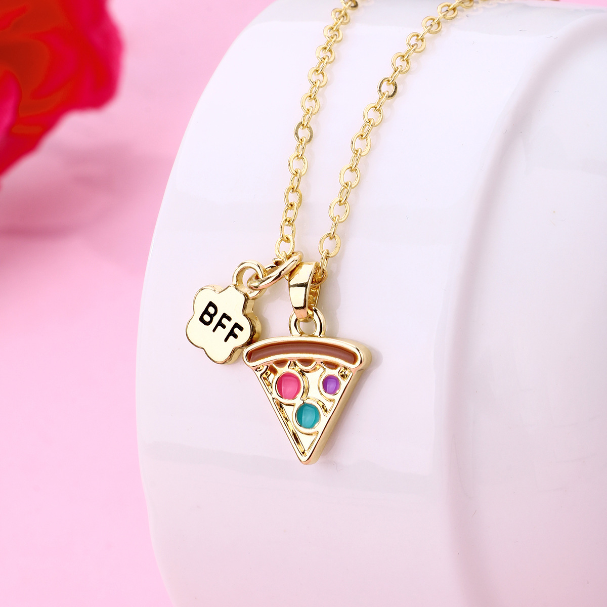 Cartoon Style Letter Hamburger Alloy Enamel Unisex Necklace