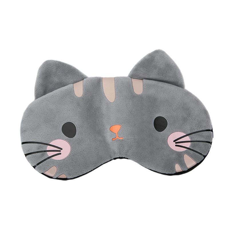 Suministro directo de fábrica nueva felpa lindo gato máscara de ojo de dibujos animados animal sueño sombreado ajustable hielo compresa caliente máscara de ojo