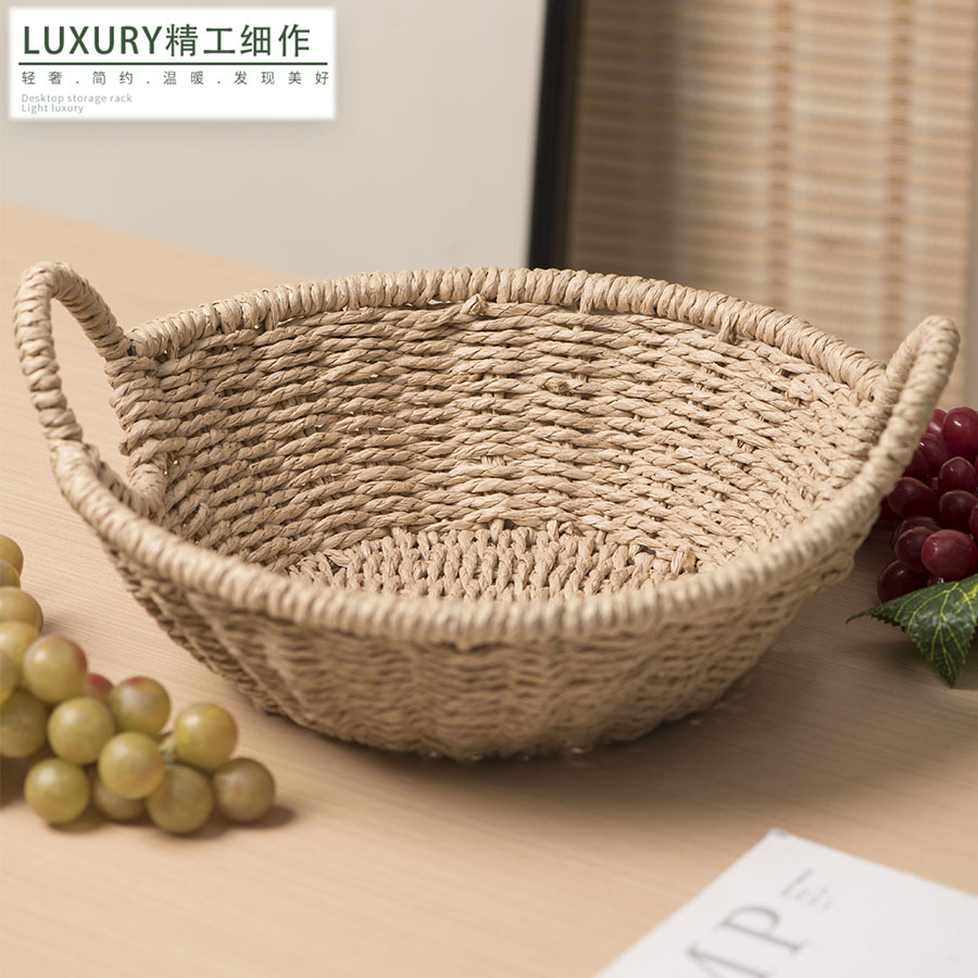 Cesta de almacenamiento de cuerda de papel al por mayor cesto de almacenamiento de escritorio doméstico cesto de almacenamiento de artículos de cocina cesto de frutas y verduras al por mayor