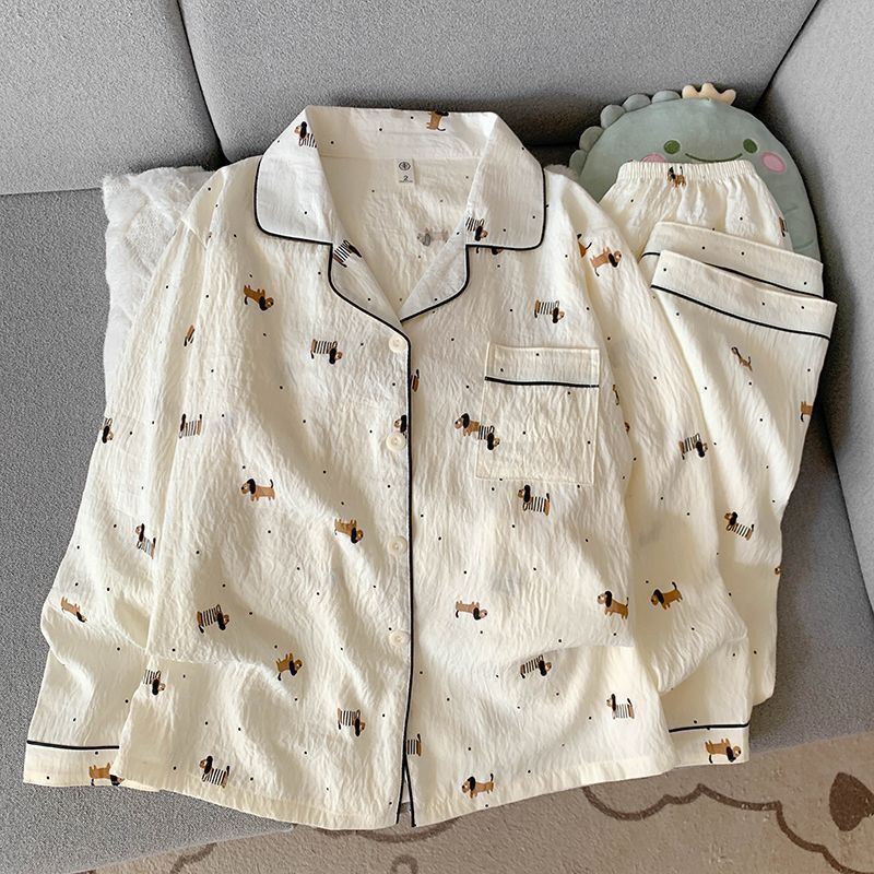 Al por mayor transfronterizo KT gato pijama mujer primavera y otoño nubes algodón manga larga 2026 nuevo juego de ropa de hogar encantadora super caliente